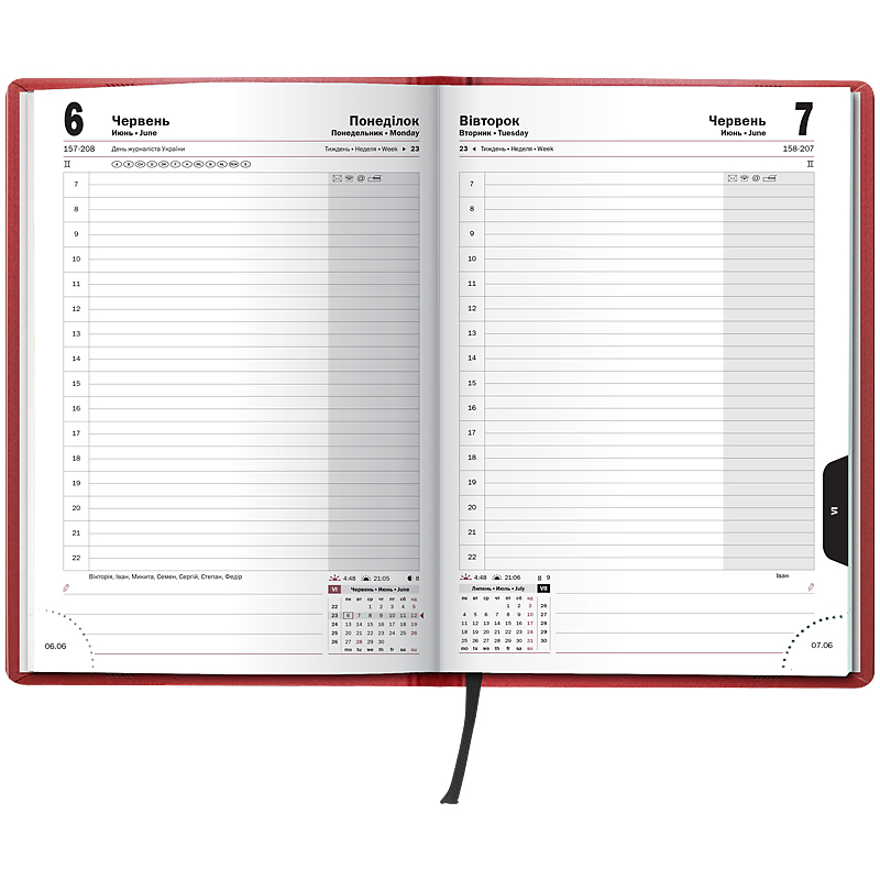 Ежедневник датированный 2022 Стандарт Melavir, 14,5х20,6см., красн. Brunnen - фото 3