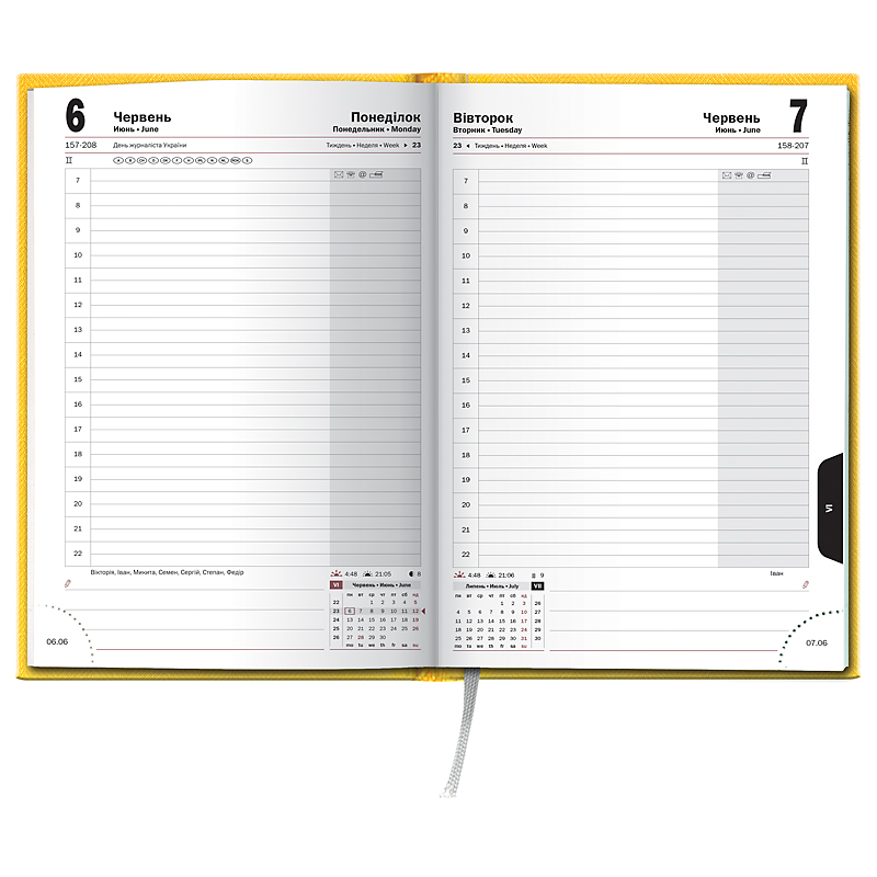 Ежедневник датированный 2022 Стандарт Tweed, 14,5х20,6см., желт. Brunnen - фото 3
