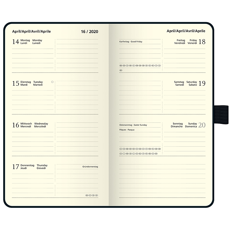 Щотижневик датований 2022 Euro Компаньйон Strong, 9х15см., чорн. Brunnen - фото 3