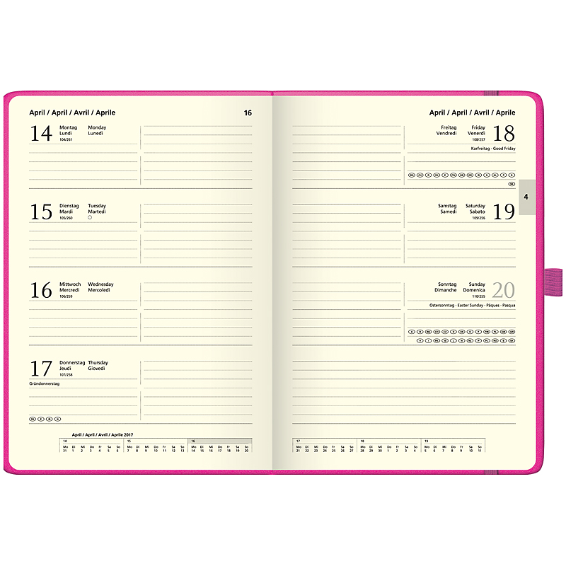 Еженедельник датированный 2022 Euro Компаньон Strong А5, 14.8х21см., розов. Brunnen - фото 3