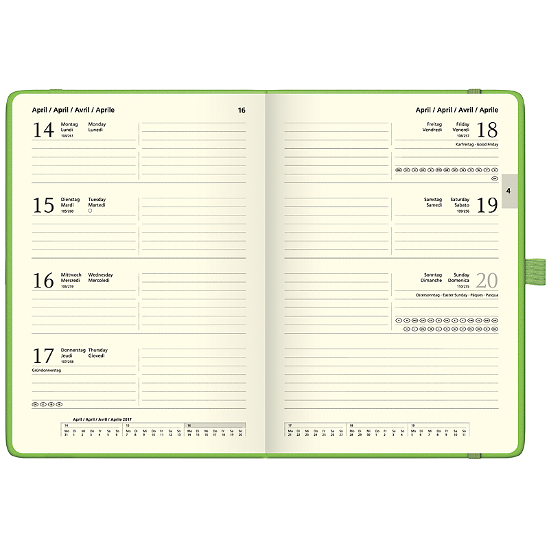 Еженедельник датированный 2022 Euro Компаньон Strong А5, 14.8х21см., салат. Brunnen - фото 3