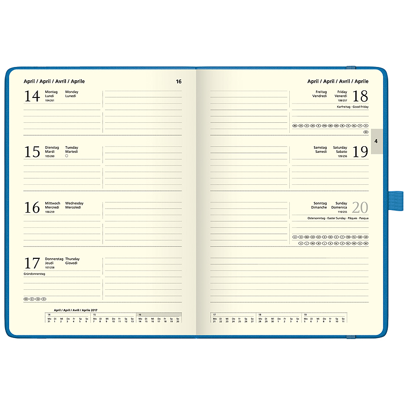 Еженедельник датированный 2022 Euro Компаньон Strong А5, 14.8х21см., ярко-син. Brunnen - фото 3