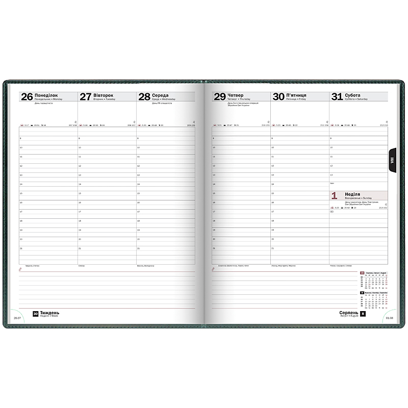 Еженедельник датированный 2022 Бюро Soft, 21х26см., зелен. Brunnen - фото 3
