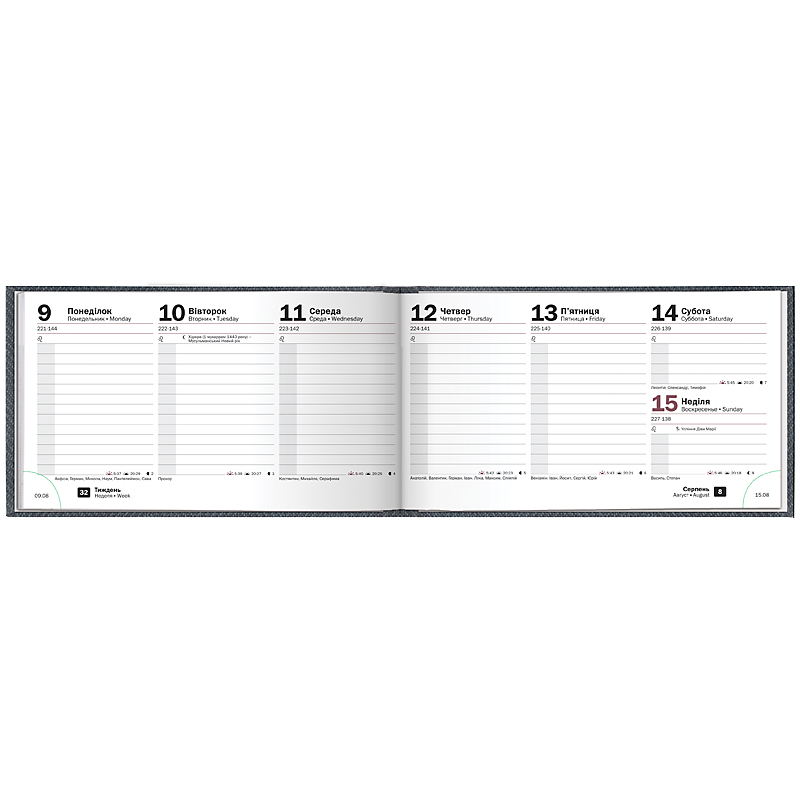 Еженедельник датированный 2022 карманный Tweed, 15,3х8,7см., серый Brunnen - фото 3