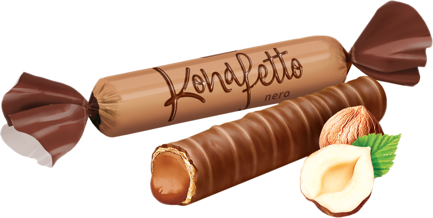 Конфеты Konafetto NERO, начинка кремово-ореховая, 1кг. Roshen - фото 1