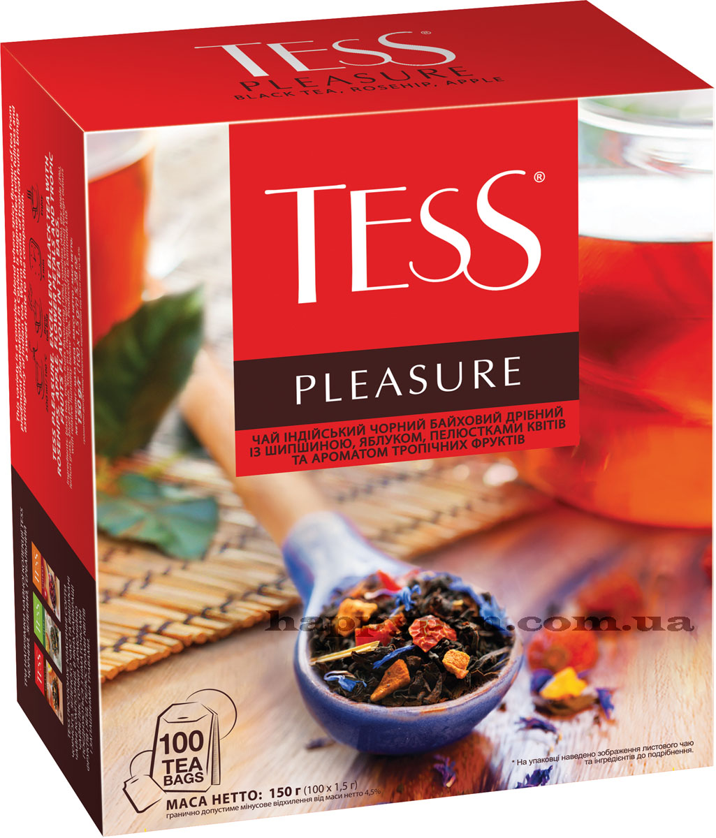 Чай чорний ароматизований Pleasure, 100пак.  по 1,8г Tess - фото 1
