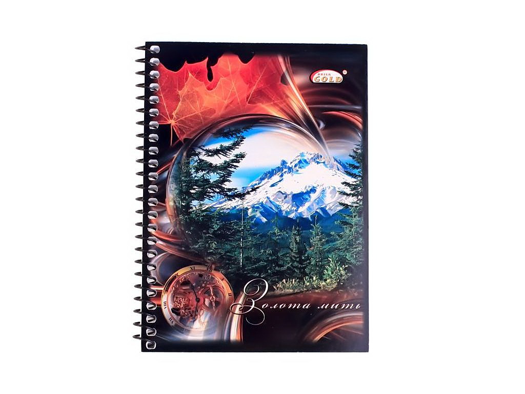 Тетрадь на спирали А6, 80л., клетка Gold, мягкая обложка Бриск - фото 1