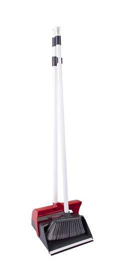 Набір для прибирання: щітка з довгою ручкою і совок з кришкою KAF300, черв. Uctem - фото 4