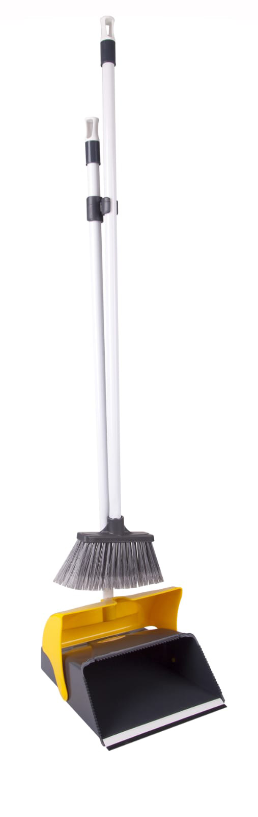 Набір для прибирання: щітка з довгою ручкою і совок з кришкою KAF300, жовт. Uctem - фото 4