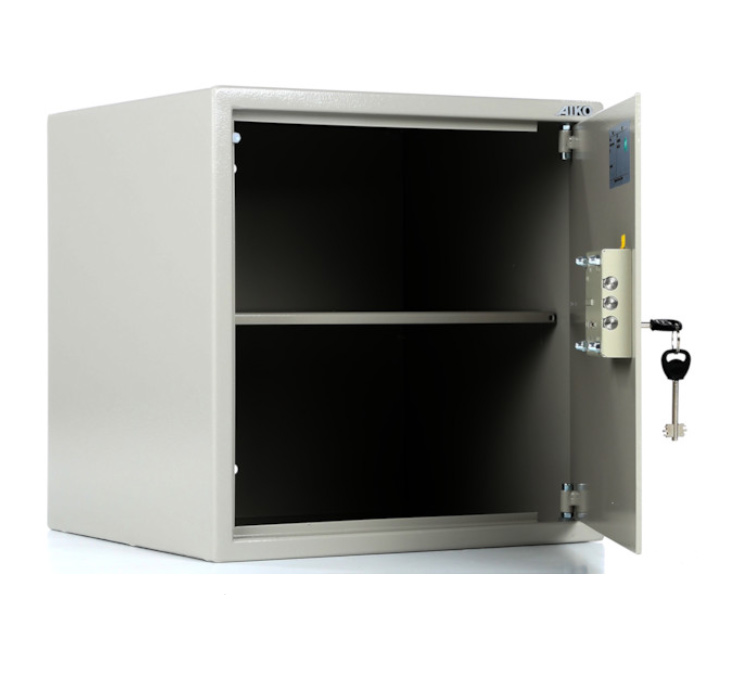 Сейф офисный (401*400*356мм.) ключевой замок, 1 дверь, 1 полка, T-40, серый AIKO - фото 4