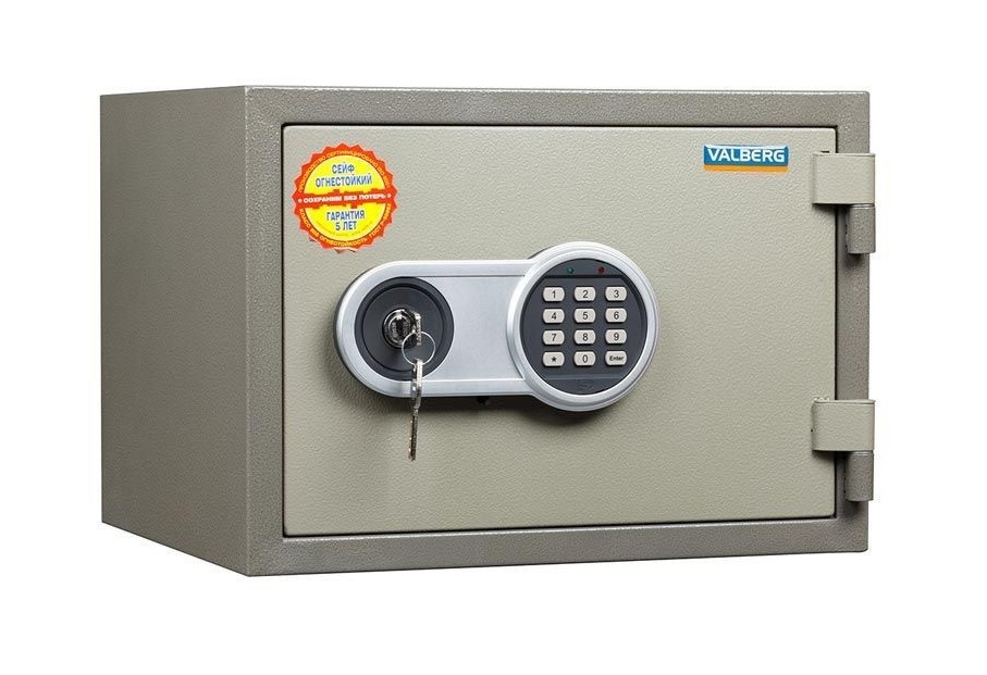 Сейф огнестойкий (300*405*355мм.) элек/код.+ ключевой замок, FRS-30 EL, коричн. Valberg - фото 1