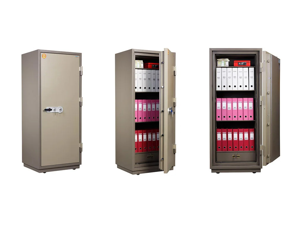 Сейф вогнетривкий (1653*711*581), 2 ключових замка, 3 полиці, касове відділення,  FRS-165 KL, зелен. Valberg - фото 1