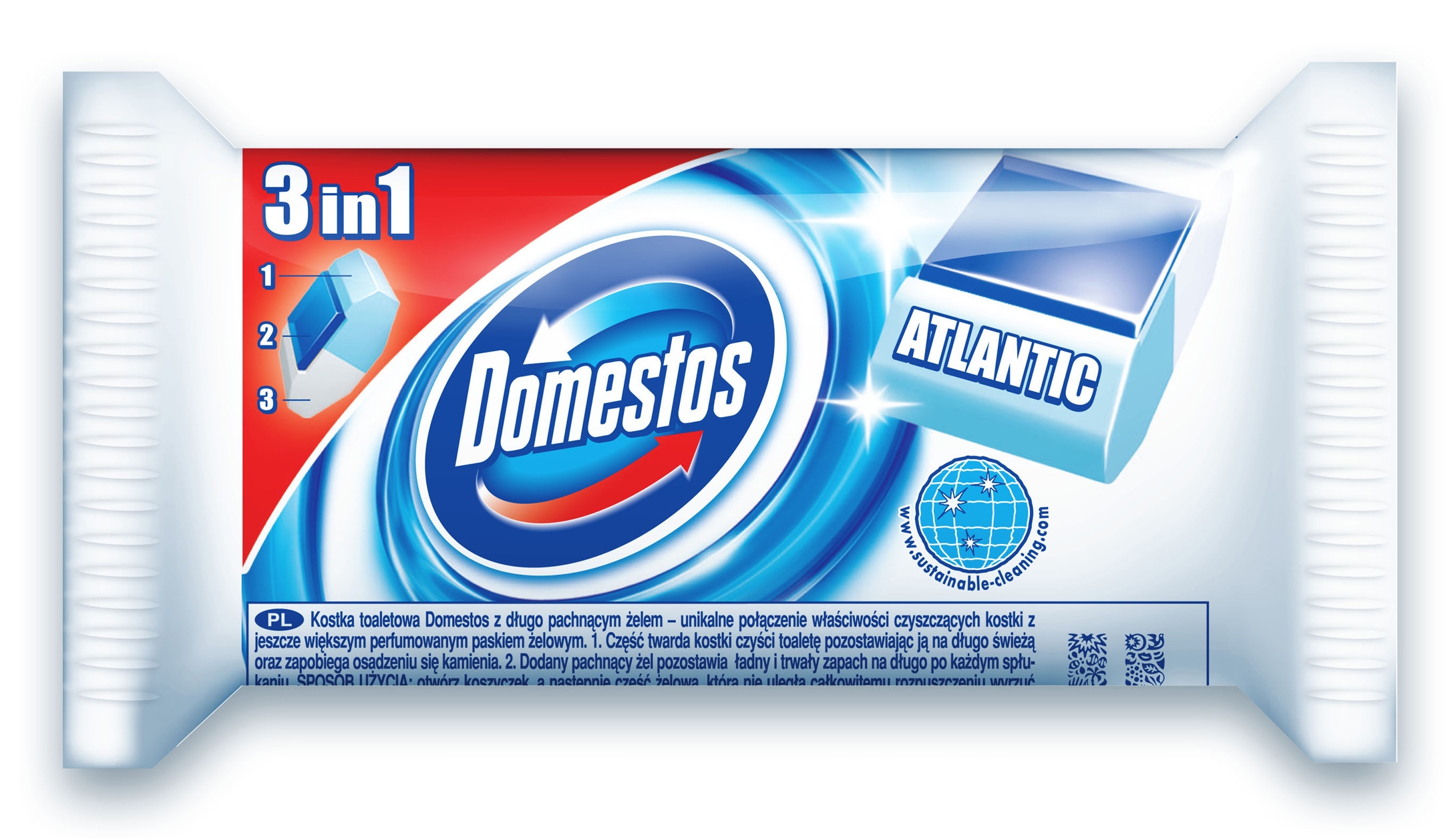 Освежитель для туалетов 40гр. Атлантик, твердый, запаска DOMESTOS - фото 1