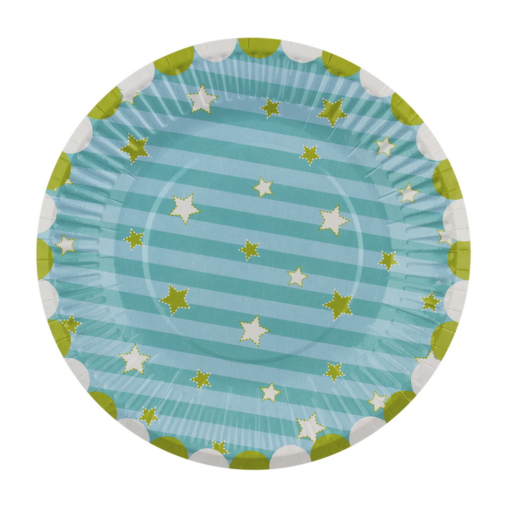 Тарілки одноразові d=23см. без відділень, 100шт/уп., з малюнком Україна - фото 1