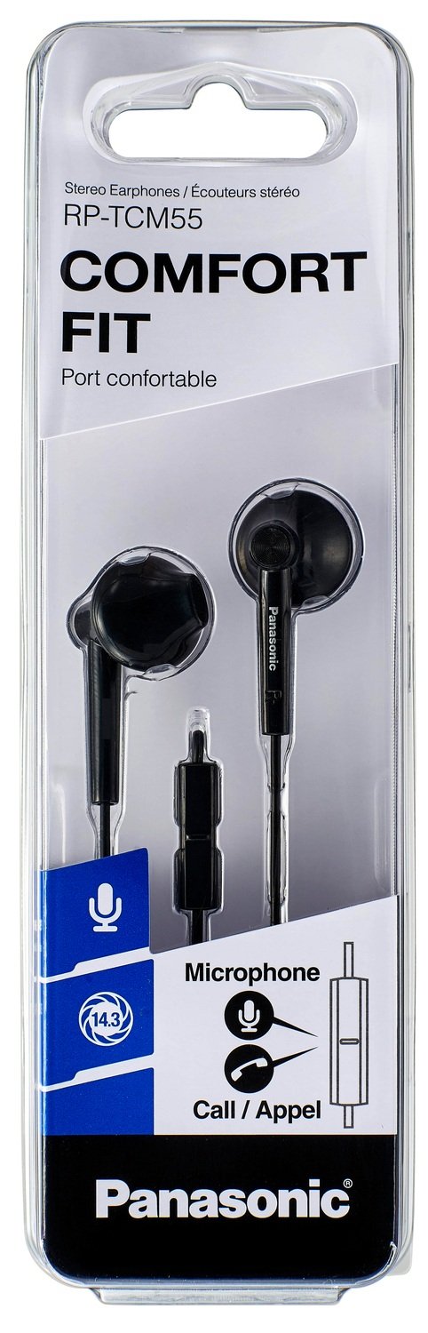 Навушники RP-TCM55GC-K дротові з мікрофоном, чорн. Panasonic - фото 2