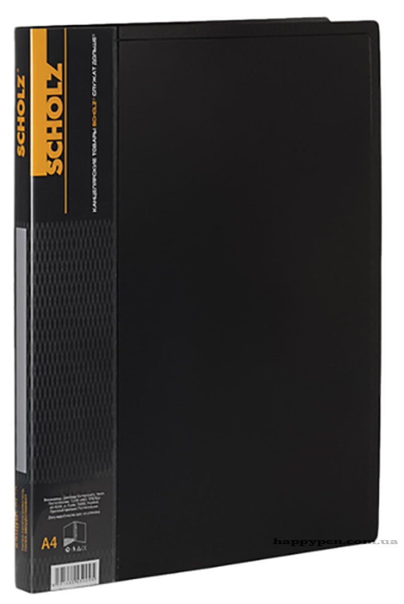 Папка з бічним прижимом пластикова 20мм., чорн. Scholz - фото 2