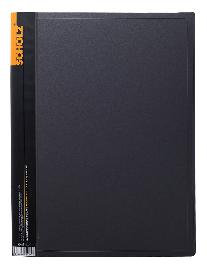 Папка на 10 файлів, пластик, товщина 600мкм., сір. Scholz - фото 1