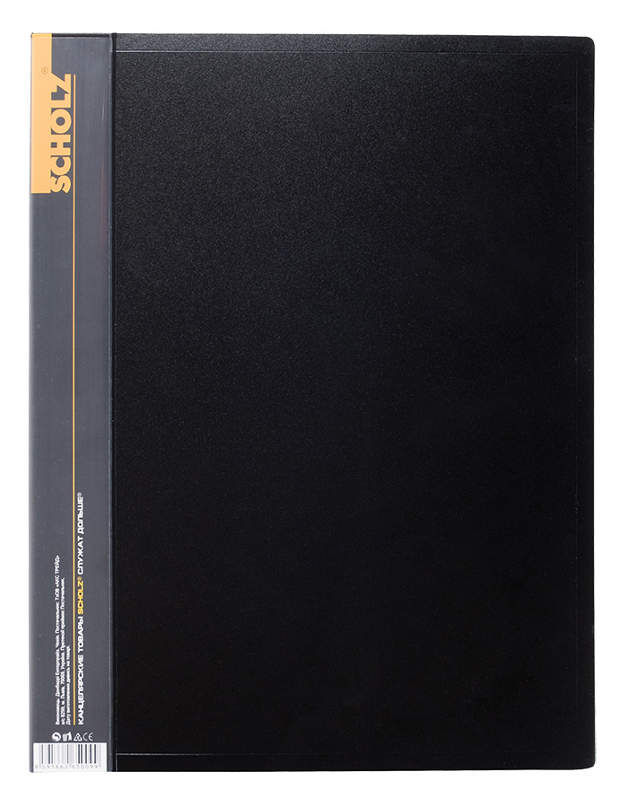 Папка на 10 файлів, пластик, товщина 600мкм., чорн. Scholz - фото 2