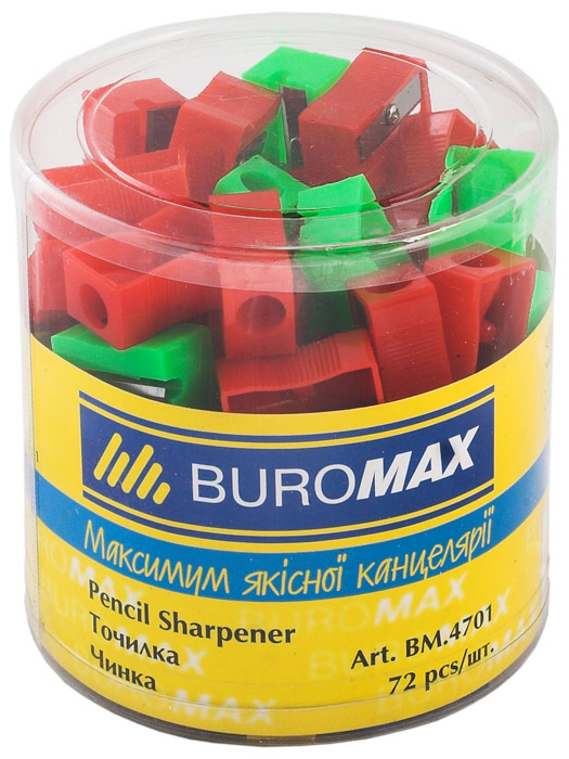 Точилка без контейнера, пластикова, прямокутна, асорті BuroMax - фото 2