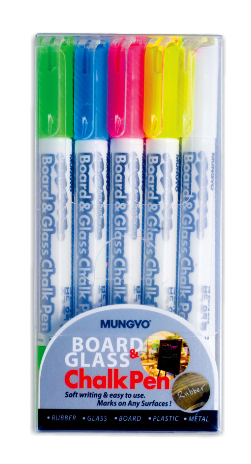 Маркер-мел для досок и стекла круглое острие 1-8мм., набор 5шт./уп. Mungyo - фото 2
