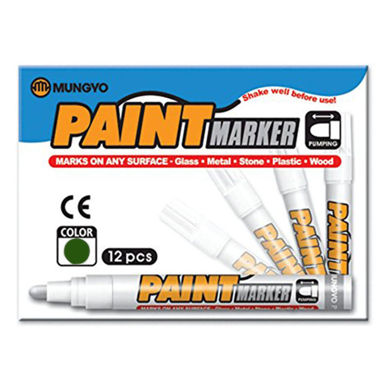 Маркер масляний, круглий наконечник 2-4мм., зелен. Mungyo - фото 4