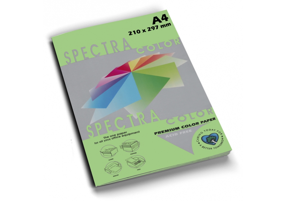 Бумага цветная Color A4 пастель 75г./м2. Green, 500листов, зелен. Spectra Color - фото 2