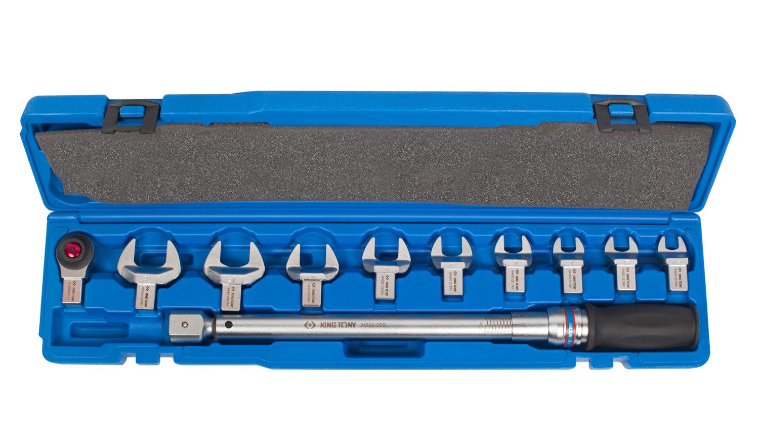 Ключ дінамометричний, 40-200 Nm, в наборі з насадками, 9шт (13-30мм) King Tony - фото 2