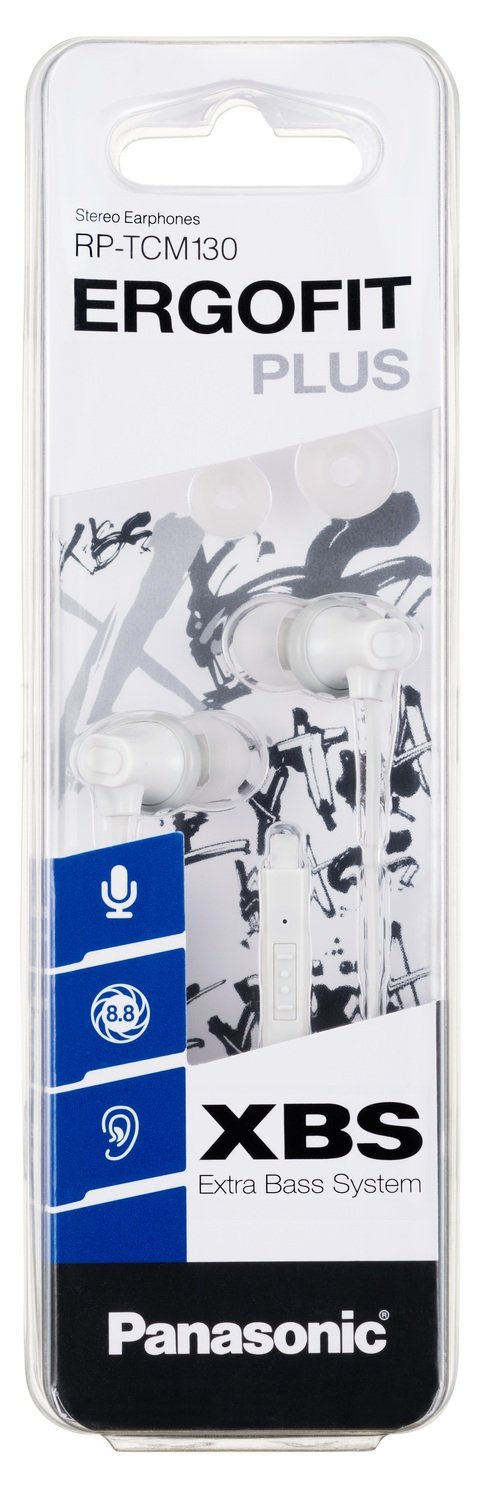 Навушники RP-TCM130GEW дротові з мікрофоном, біл. Panasonic - фото 1