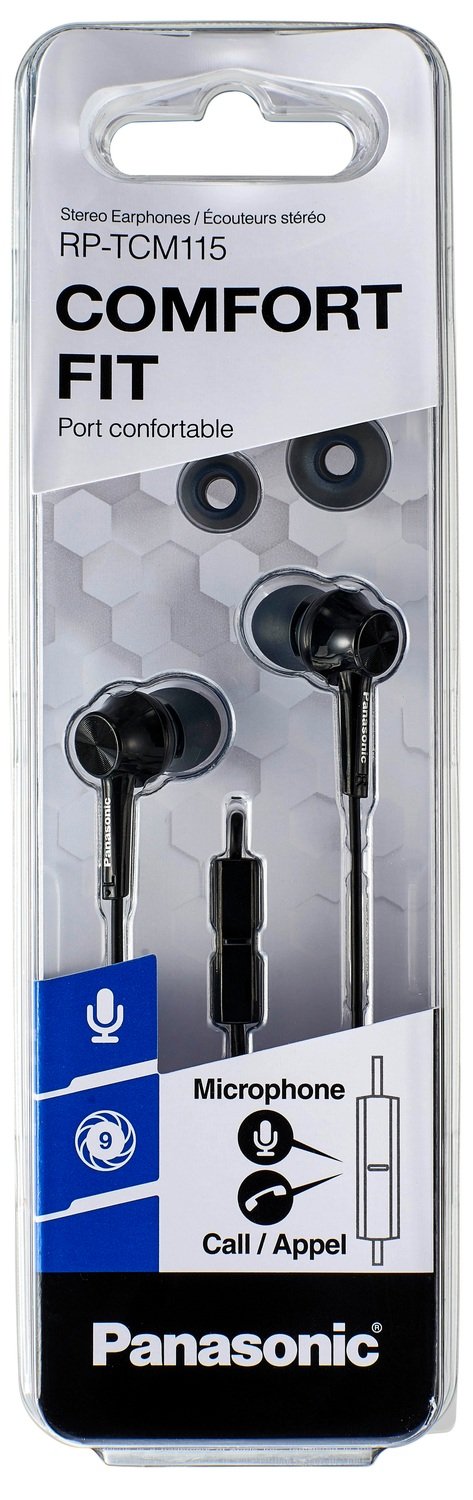 Наушники RP-TCM115GC-K проводные с микрофоном, черн. Panasonic - фото 1