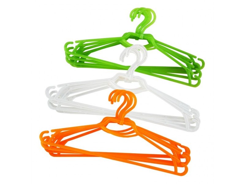 Вішак пластиковий для легкого одягу, з поперечиною, 44,5см. х 0,5см. х 20см., 5шт./уп., асорті Алеана - фото 1