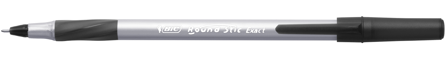Ручка шариковая Round Stic Exact, корпус сер., стержень черн. Bic - фото 2