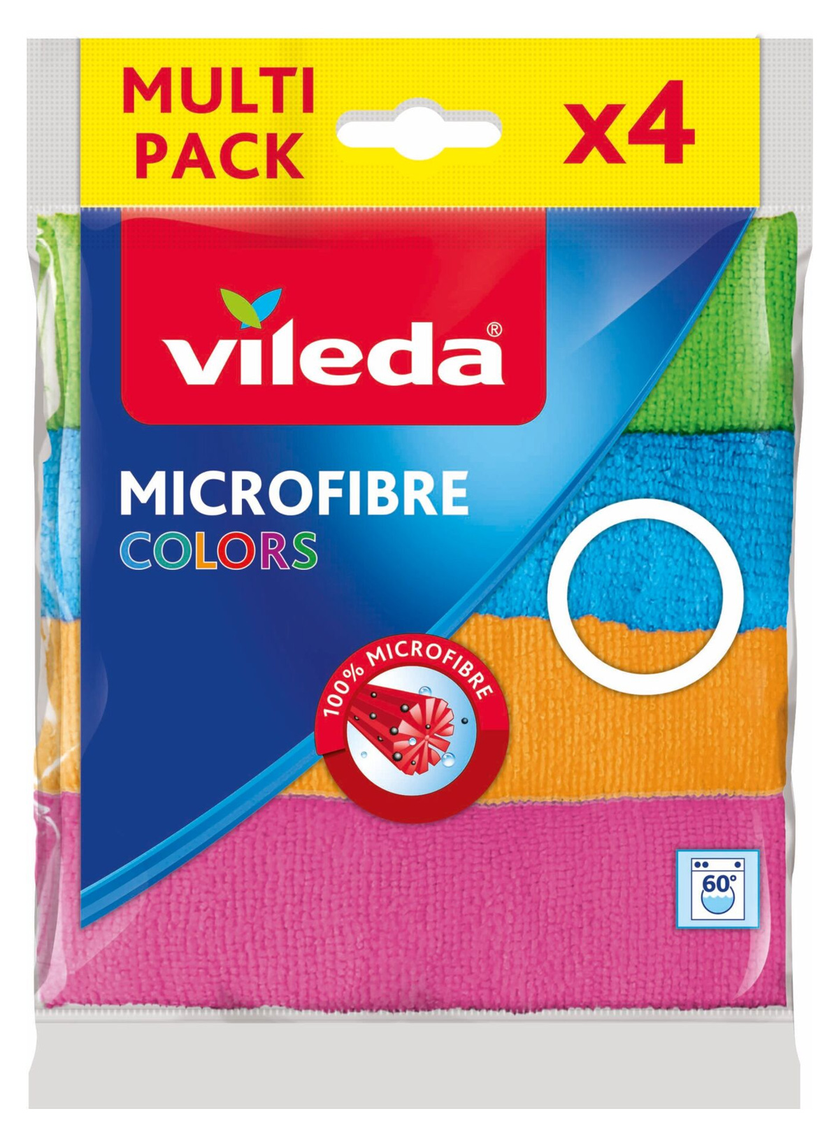 Серветка мікрофібра Microfibre Colors 30*30см., 4шт/уп., асорті Vileda - фото 1
