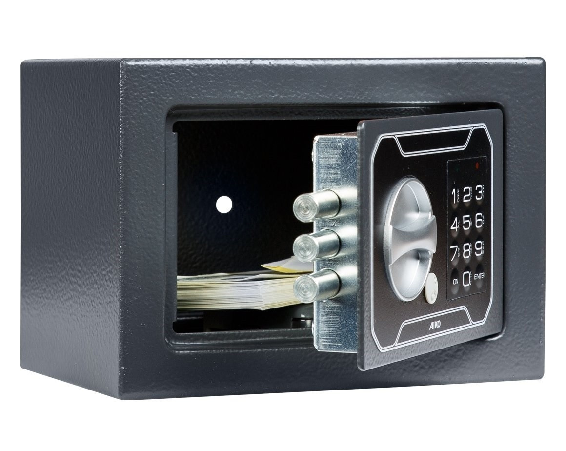 Сейф мебельный (140*195*140мм.) электронный кодовый замок, 1 дверь, T-140 EL, графит AIKO - фото 2