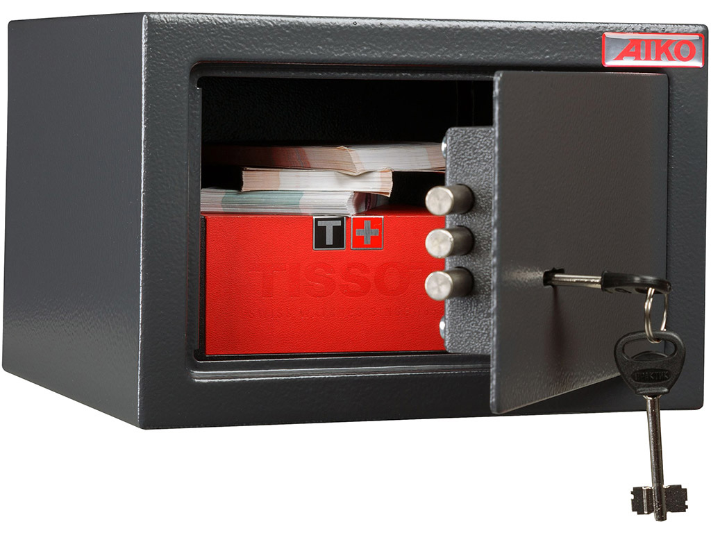 Сейф мебельный (170*260*230мм.) ключевой замок, 1 дверь, T-170 KL, графит AIKO - фото 2