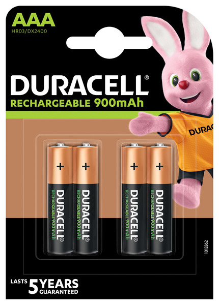 Аккумулятор ААА (HR03), ёмкость 900 мАч., 4шт./уп. Duracell - фото 1