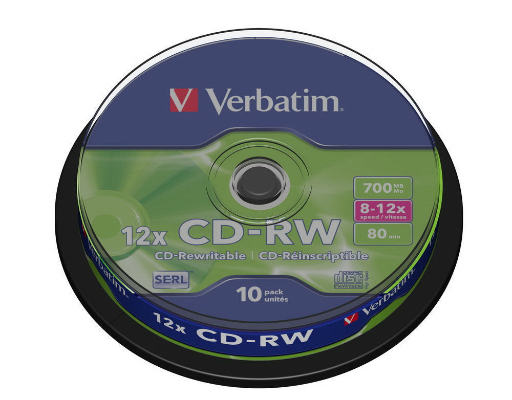 Диск CD-RW 700Mb/80min 12x 10шт/уп. Cake Box Verbatim - фото 2