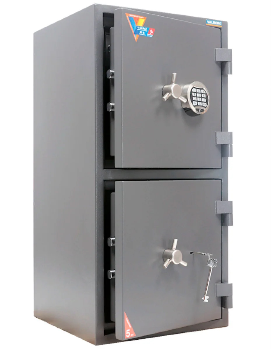 Сейф взломостойкий (930*440*430мм.) элек/код.+ ключевой замок, 2 полки, 2 класс, кас/ячейка, графит Valberg - фото 4