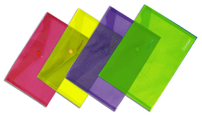 Папка-конверт на кнопке А4, прозр., ассорт. NORMA - фото 4