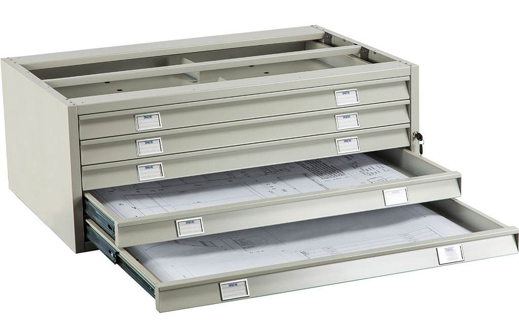 Шафа картотечна на 5ящ., 1010*691*389мм., Проміж/секцю., металева з замком, сірий Практик - фото 2