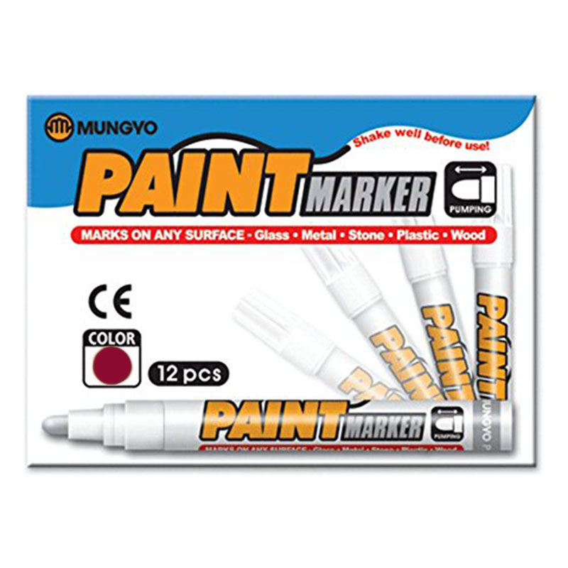 Маркер масляний, круглий наконечник 2-4мм., черв. Mungyo - фото 3