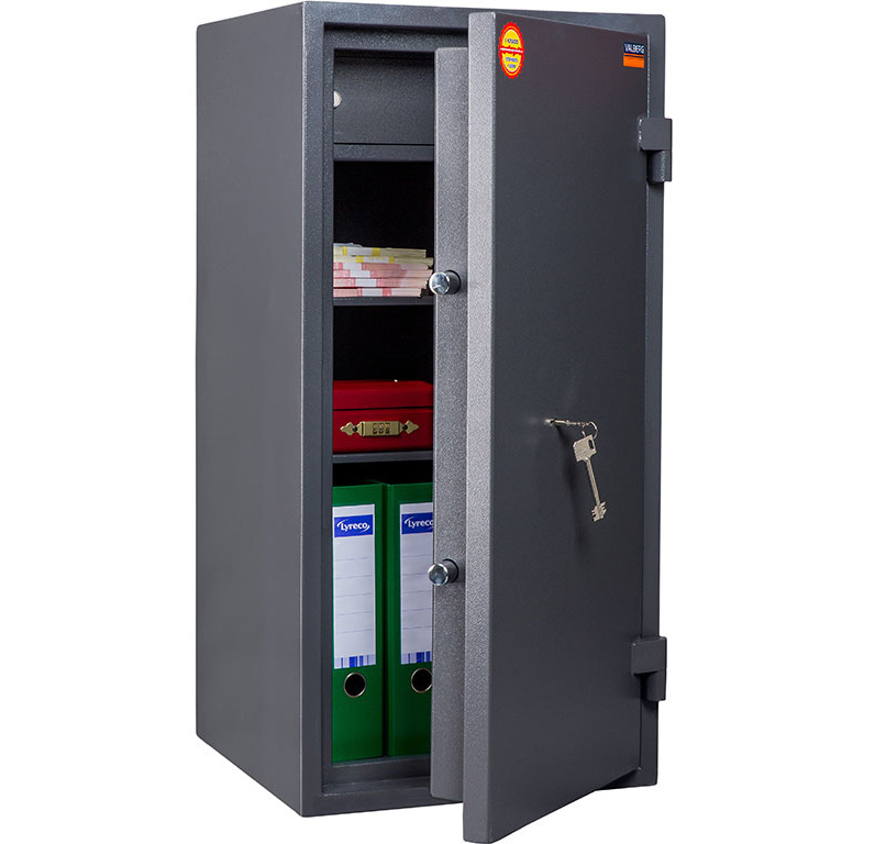 Сейф взломостойкий (930*440*430мм.) ключевой замок, 2 полки, 1 класс, Кварцит.90T, графит Valberg - фото 4