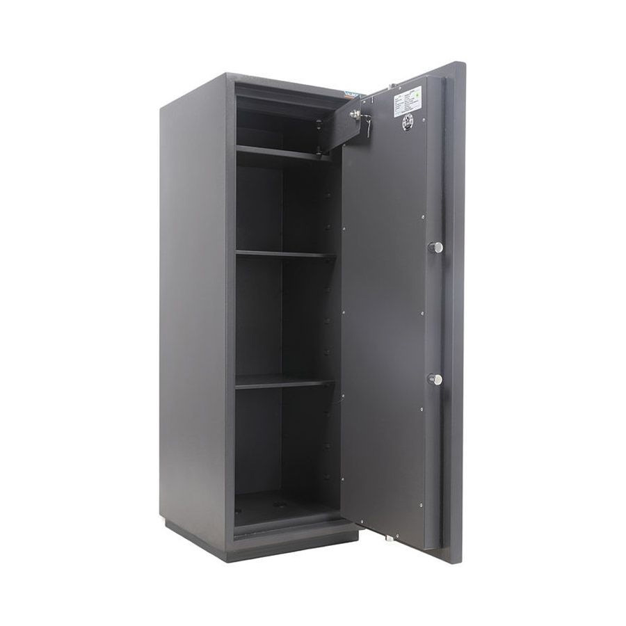 Сейф зламостійкий (1230*440*430мм.) з ключовим замком, 2 полиці, 1 клас, Кварцит.120T, графіт Valberg - фото 4