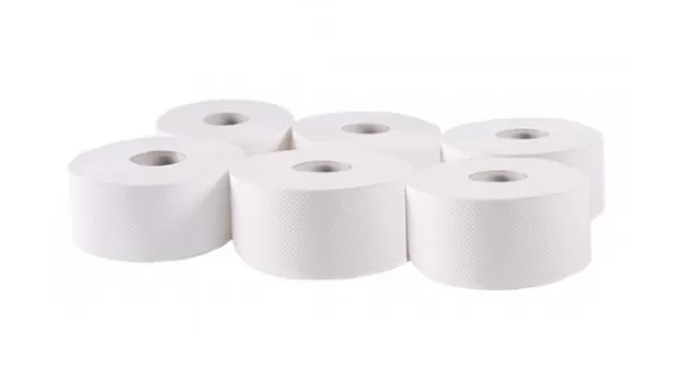 Туалетная бумага Джамбо, 2-х сл., целлюлоза, 160м., 1410отр.(9*11,2см.), 6шт./уп., бел. Tischa Papier - фото 1