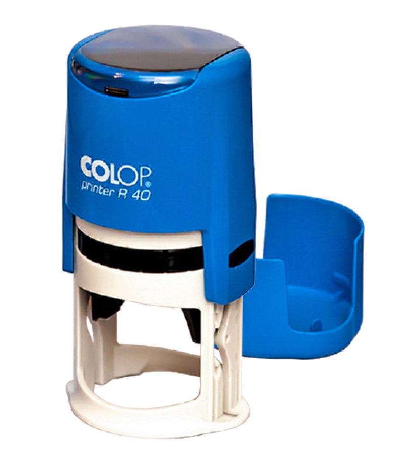 Оснастка для круглой печати, диаметр 40мм., круглый корпус, пластик., син. Colop - фото 5
