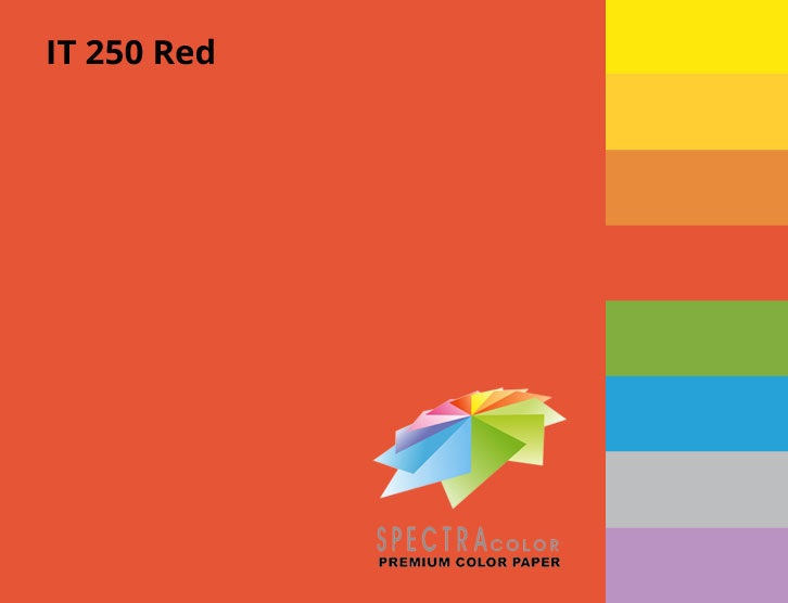 Папір кольоровий Color A4 інтенсив 160г/м2 Red (250лист.) черв. Spectra Color - фото 1