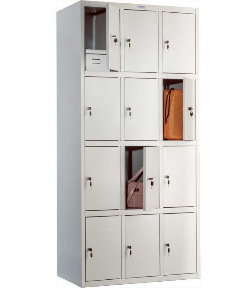 Шафа для роздягалень, 12 двері, 12 секції (1830*850*500мм) метал., замок, сірий Практик - фото 4