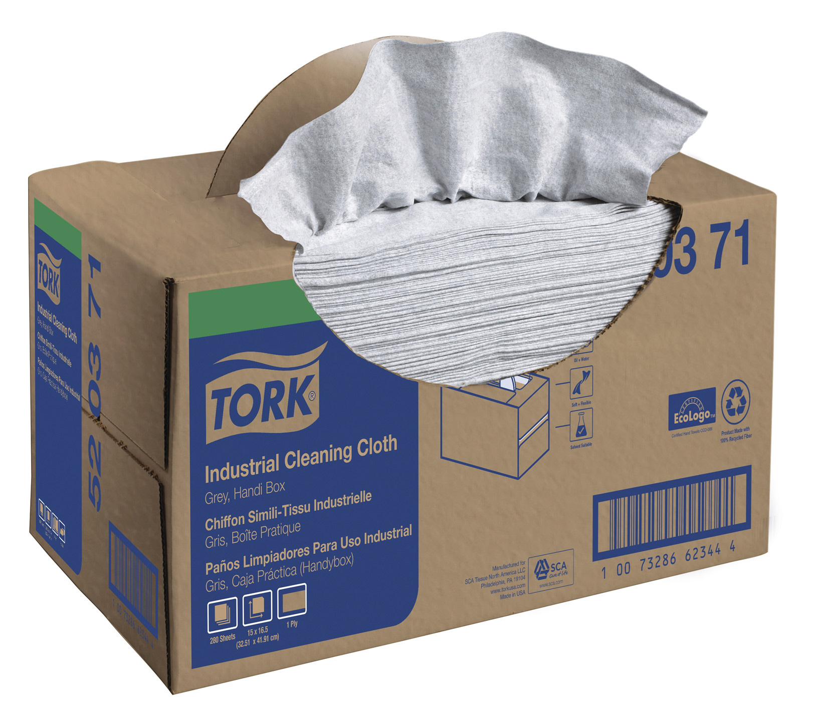 Нетканий матеріал універсальний Tork у серветках, 65 г/м2, біл. W4 Tork - фото 2