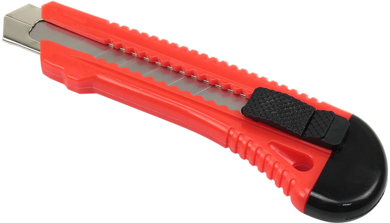 Ніж канцелярський великий 18мм., металева направляюча, пластиковий корпус NORMA - фото 1