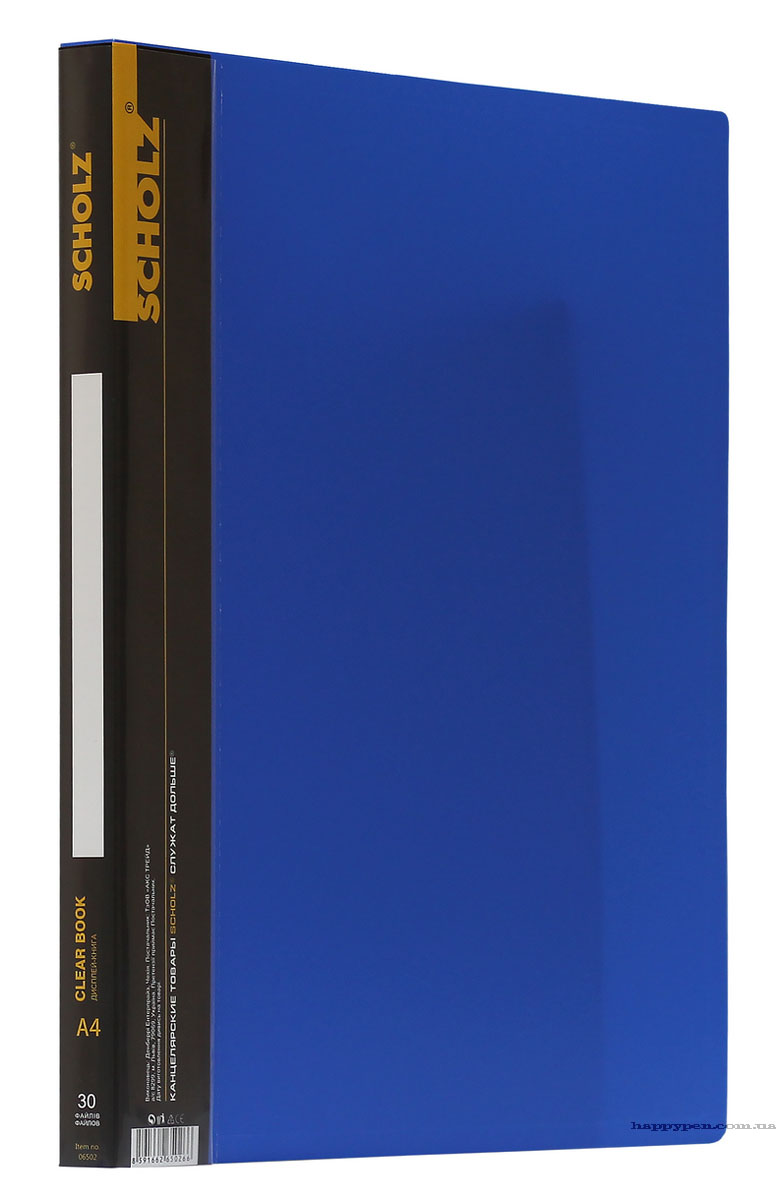 Папка на 30 файлов, пластик толщина 600мкм., син. Scholz - фото 2