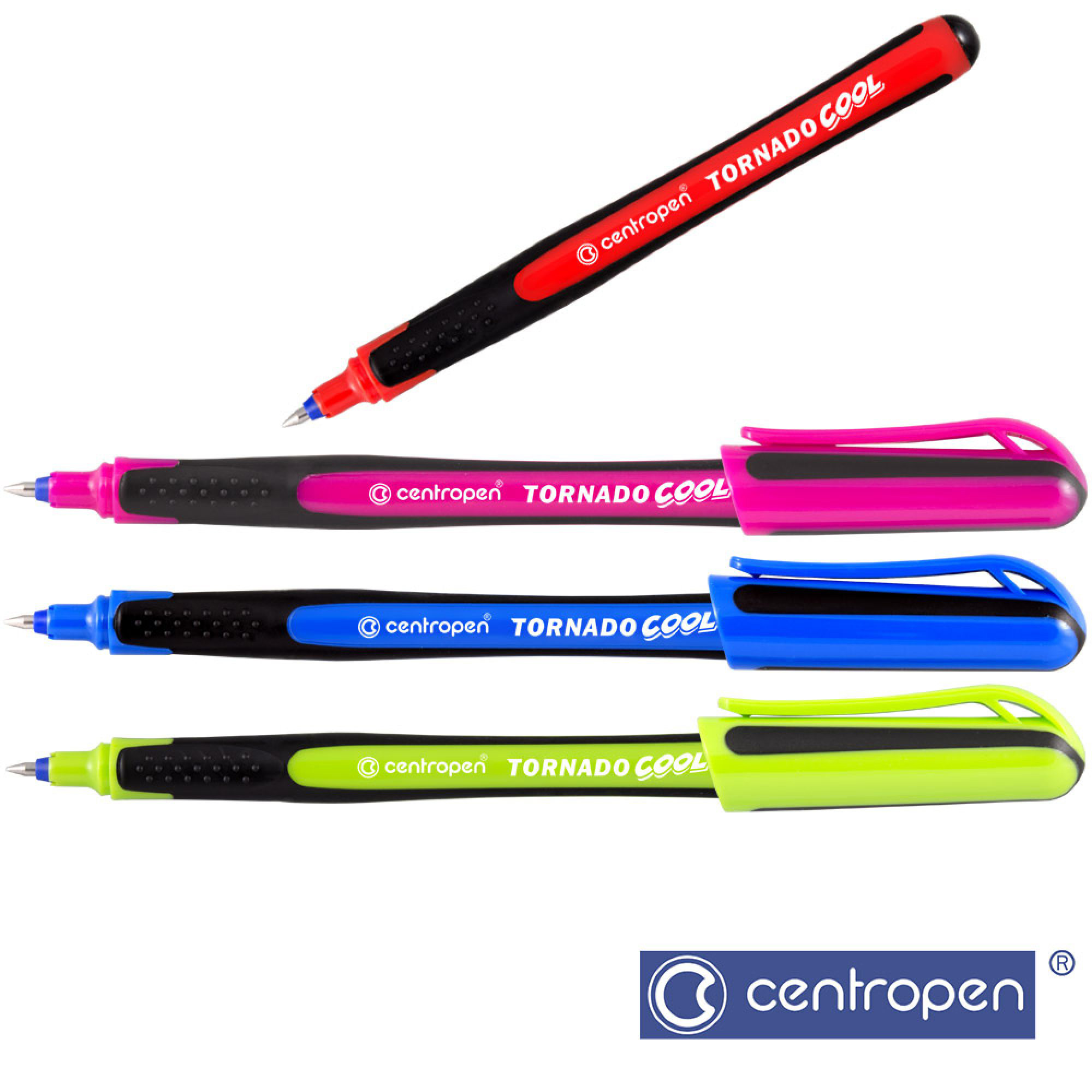 Ролер TORNADO COOL 0,3мм.(S), корпус чорн./помар., стрижень син. 4775 Centropen - фото 3